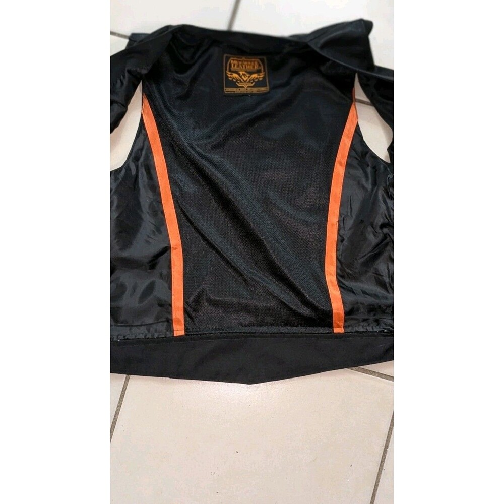 Milwaukee Leather 1254 Women's Black Leather Motorcycle Rider Vest w/ Side Laces - Picture 4 of 11